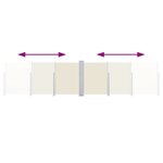 vidaXL Auvent latéral rétractable Crème 140 x 1000 cm