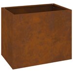 vidaXL Cache-pot de jardin Marron 50 x 32 x 40 cm Acier vieilli