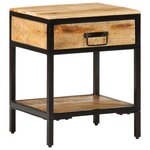 vidaXL Cabinet de chevet 40x35x50 cm Bois massif de manguier brut