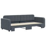 vidaXL Lit de jour avec gigogne sans matelas gris foncé 80x200 cm