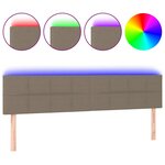 vidaXL Tête de lit à LED Taupe 180x5x78/88 cm Tissu
