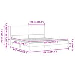 vidaXL Cadre de lit avec tête de lit Gris Vert Clair 200 x 200 cm