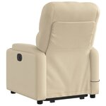 vidaXL Fauteuil inclinable de massage Crème Tissu