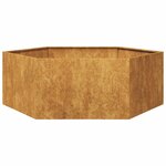 vidaXL Jardinière hexagone 138x120x45 cm acier patinable