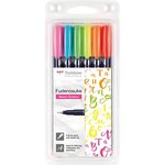 Set de 6 Feutre Dessin et Calligraphie Pointe Brush Fudenosuke néon TOMBOW