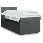 vidaXL Sommier à lattes de lit avec matelas Gris foncé 100x200cm Tissu