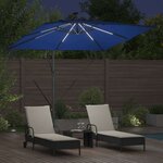vidaXL Parasol banane à mât déporté Bleu 249 x 249 x 250 cm
