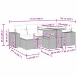 vidaXL Salon de jardin 7 Pièces avec coussins noir résine tressée