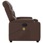 vidaXL Fauteuil de massage inclinable Marron Similicuir