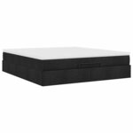 VidaXL Cadre de lit ottoman avec matelas noir 180x200 cm tissu