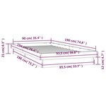vidaXL Cadre de lit à LED sans matelas 90x190 cm bois massif