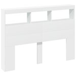 vidaXL Armoire tête de lit avec LED blanc 140x17x102 cm