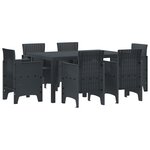 vidaXL Ensemble de salle à manger pour jardin 7 Pièces Anthracite