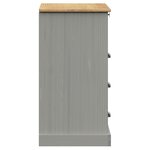 vidaXL Commode VIGO gris 80x40x76 cm bois massif de pin