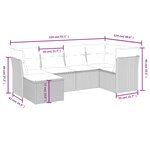 vidaXL Salon de jardin avec coussins 6Pièces mélange beige résine tressée