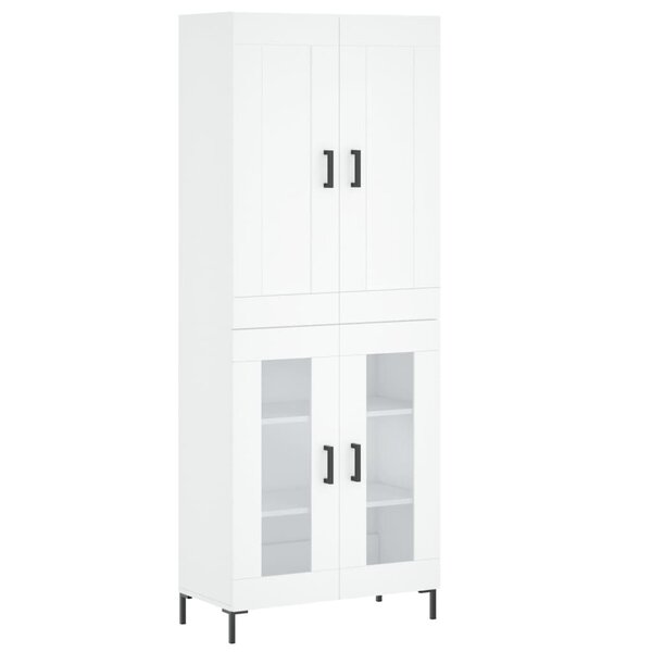 vidaXL Buffet haut Blanc 69 5x34x180 cm Bois d'ingénierie