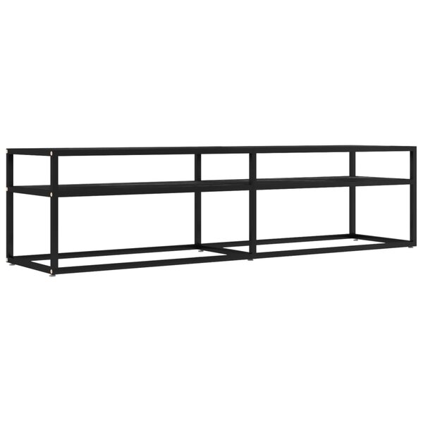 vidaXL Meuble TV Marbre noir 160x40x40 5 cm Verre trempé