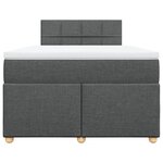 vidaXL Sommier à lattes de lit avec matelas Gris foncé 120x200cm Tissu