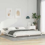 vidaXL Cadre de lit surélevé Blanc 180 x 210 cm Bois massif en pin