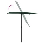 vidaXL Parasol de jardin avec mât en aluminium 180x110 cm vert