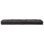 vidaXL Coussins de plancher de palette lot de 2 Coton Noir