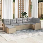 vidaXL Ensemble de canapé de jardin 7 Pièces beige et gris clair