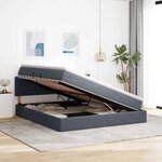 vidaXL Lit de rangement LED avec matelas Gris foncé 160 x 200 cm