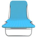 vidaXL Chaises longues pliables lot de 2 Acier et tissu Bleu