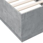 vidaXL Cadre de lit avec LED sans matelas gris béton 75x190 cm
