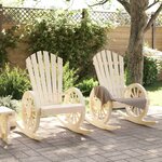 vidaXL Chaises à bascule Adirondack lot de 2 bois de sapin massif