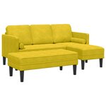 vidaXL Ensemble de Canapés avec coussin 2 Pièces Jaune Polyester