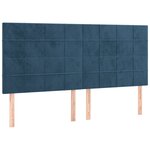 vidaXL Tête de lit à LED Bleu foncé 160x5x118/128 cm Velours