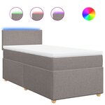 vidaXL Sommier à lattes de lit avec matelas Taupe 100x200 cm Tissu