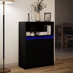 vidaXL Buffet avec LED noir 72x34x100 cm bois d'ingénierie