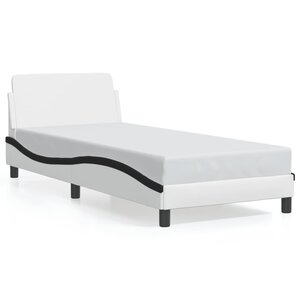 vidaXL Cadre de lit Dover blanc et noir 80x200 cm similicuir