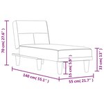 vidaXL Chaise longue gris clair tissu