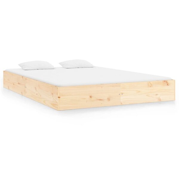 vidaXL Cadre de lit bois massif 150x200 cm très grand