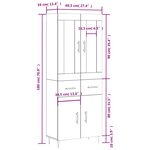vidaXL Buffet haut Chêne sonoma 69 5x34x180 cm Bois d'ingénierie