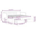 vidaXL Lit de jour avec gigogne et tiroirs vert foncé 80x200cm velours