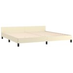 vidaXL Cadre de lit sans matelas crème 200x200 cm similicuir