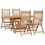 vidaXL Ensemble de salle à manger pour jardin 5 Pièces Beige
