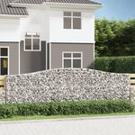 vidaXL Paniers à gabions arqués 5 Pièces 400x30x120/140 cm Fer galvanisé
