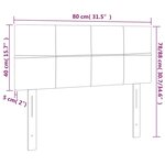 vidaXL Tête de lit à LED Gris foncé 80x5x78/88 cm Tissu