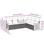 vidaXL Salon de jardin avec coussins 6 Pièces beige résine tressée