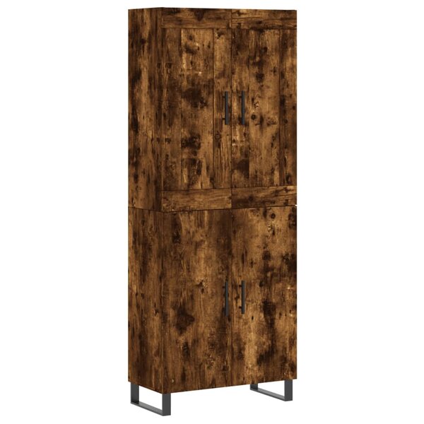 vidaXL Buffet haut Chêne fumé 69 5x34x180 cm Bois d'ingénierie