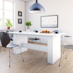 vidaXL Table à manger Blanc 180x90x76 cm Bois d’ingénierie