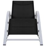 vidaXL Chaise longue textilène et aluminium noir