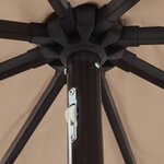 Parasol de jardin vidaXL avec lumières LED ø395x245 cm Taupe