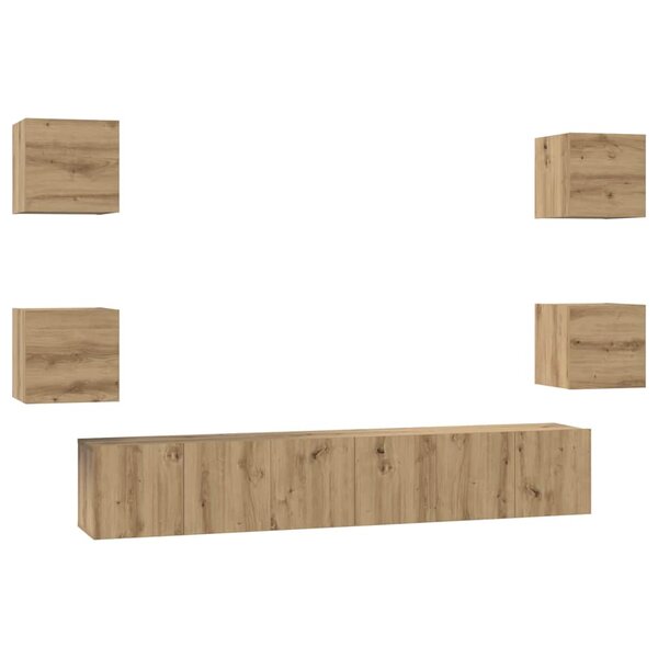 vidaXL Ensemble meuble TV 7 Pièces chêne artisanal 60 x 30 x 30 cm