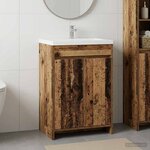 vidaXL Meuble sous lavabo de salle de bain Bois ancien